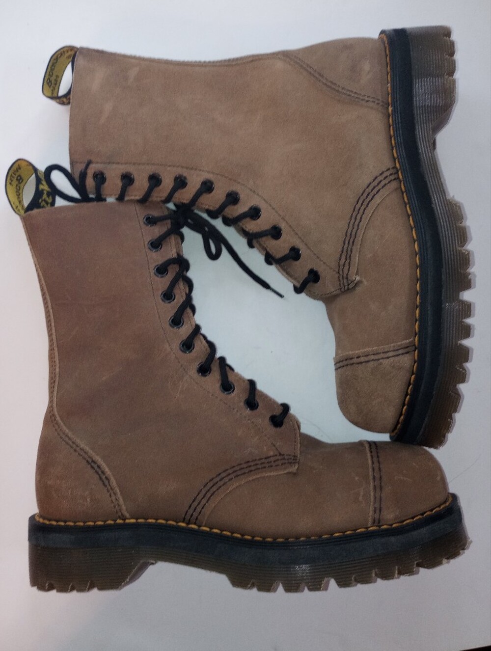 Vintage 90's Dr. Martens Crazy Horse Leather 1490 Boots Steel Toe Bex Soles UK6